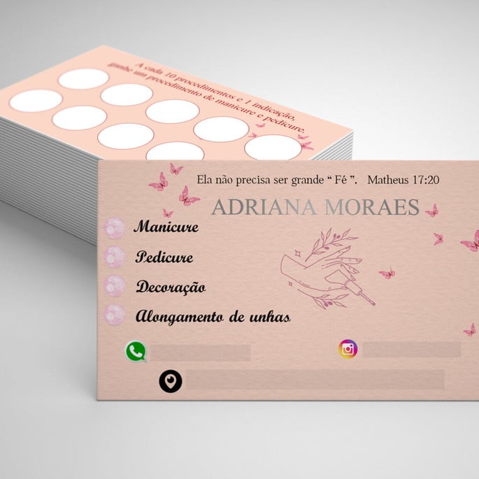 Cartão delicado Manicure Rose